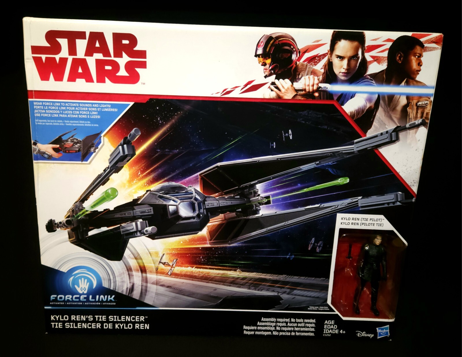 Star Wars Kylo Ren's Tie Silencer ~ TIE PILOT KYLO REN FIGURE~ Force Link~Disney