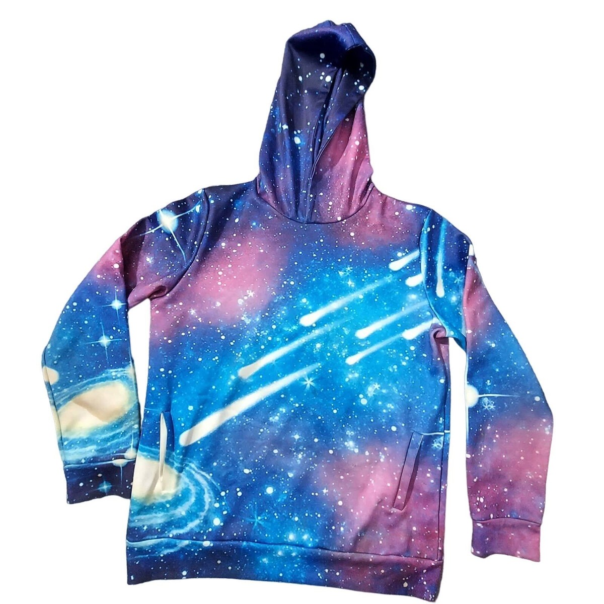 Galaxy Hoodie Mens Large All Over Print Long Sleeve Sweatshirt