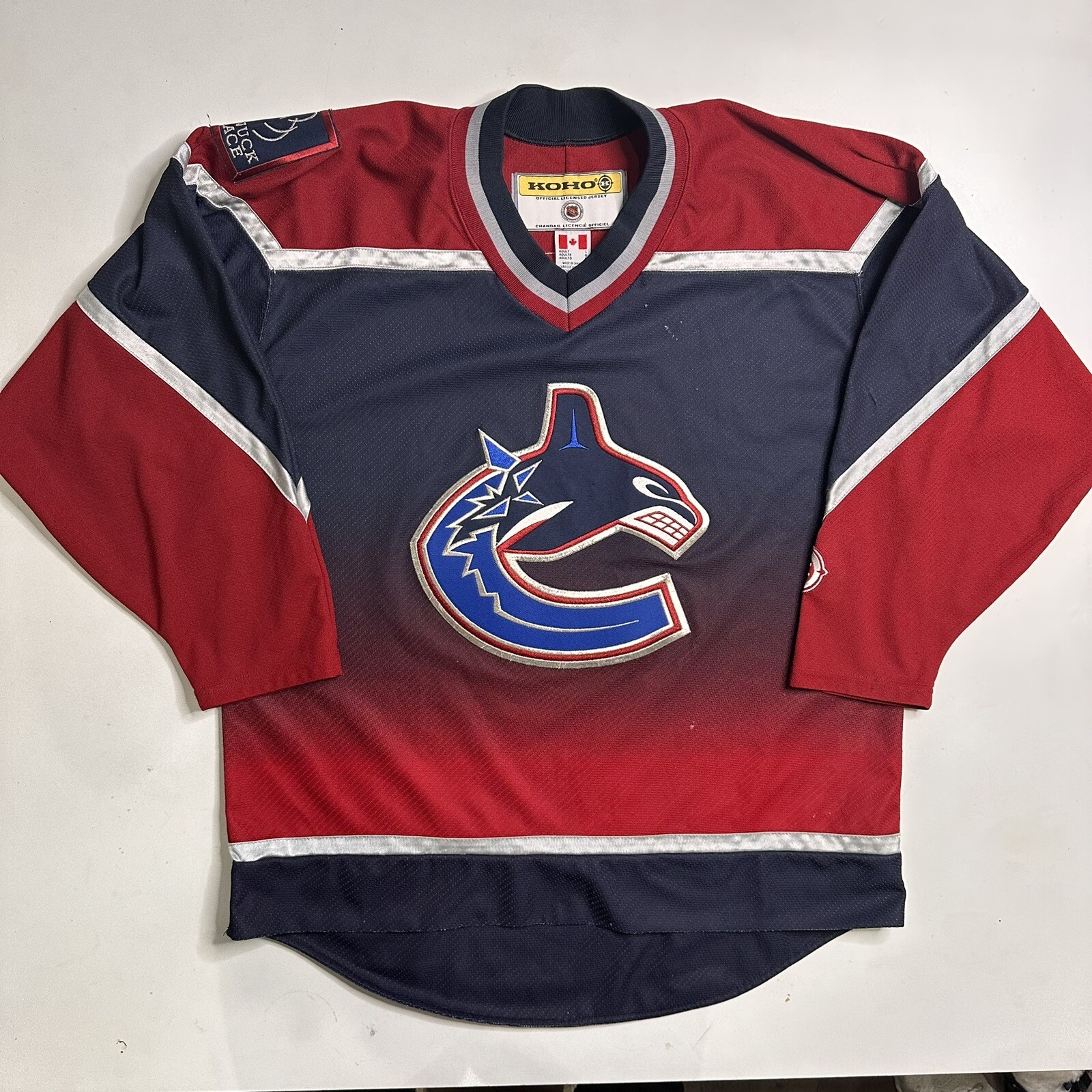 Vintage Naslund Vancouver Canucks CCM red gradient hockey jersey