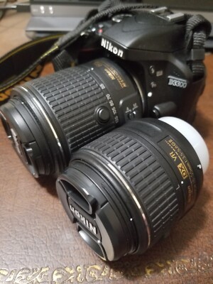 Nikon D D3300 24.2MP Digital SLR Camera - Black (Kit w/ 18-55mm and 55-200mm... 