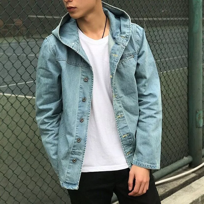 Hoodie Denim Jacket, Men's Fashion, Coats, Jackets and Outerwear on  Carousell