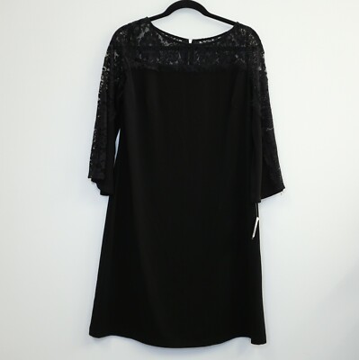 Gabby Skye Womens Dress Lace Yoke 3/4 Sleeve Cocktail Shift Dress Black 10 | eBay Gabby Skye Womens Dress Lace Yoke 3/4 Sleeve Cocktail Shift Dress Black 10 | eBay
