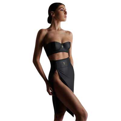 Maison Close Bustier BH  Chambre Noire trägerlos ohne Pads gefüttert Lederoptik