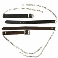 Scottish Leather Sporran Belt and Chain 30-48", 48-60". 61-70" inches