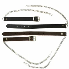 Scottish Leather Sporran Belt and Chain 30-48", 48-60". 61-70"  inches 