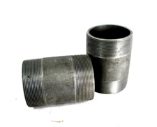 LOT OF 2 4" nominal pipe size-6" long steel piping threaded both ends 013050237