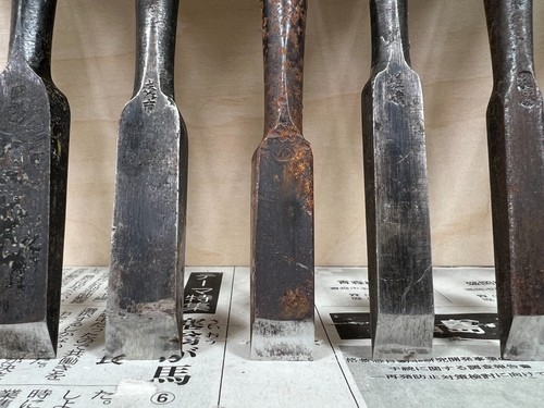 Vintage Japanese Chisel 10set Nomi /Hand Plane Saw Iron Hammer Hand Tool/d63 - Picture 7 of 22