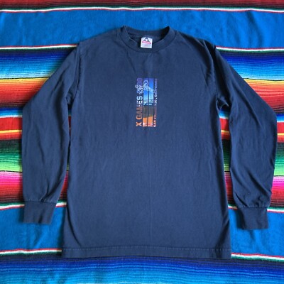 Vintage 2000 X-Games San Francisco T Shirt Mens Size Small Navy Blue Long Sleeve