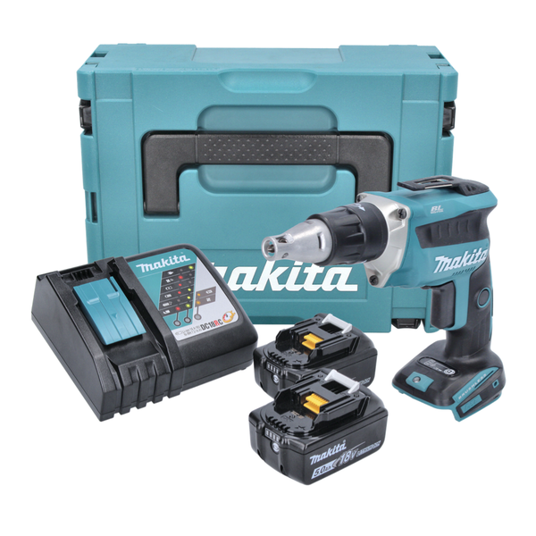 Makita Dfs 452 Rtj Akku Schnellbauschrauber 18 V + 2X Akku 5 Ah + Lader + Makpac-image