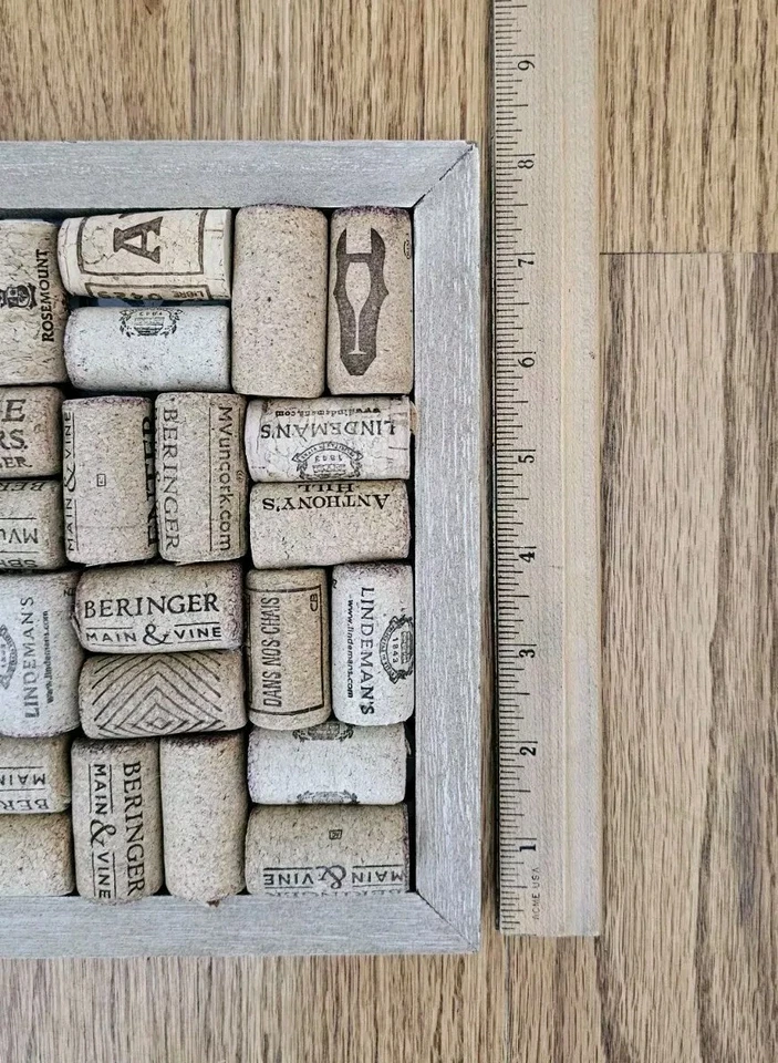 Framed Wine Cork Trivet Board Pinboard - Pushpin Wine Corkboard - Basket Weave - Image 4 of 4