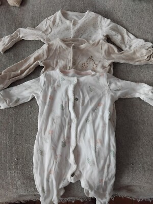 Mothercare Beige Sleepsuit Set Of 0-3m UK