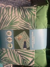 BHF Pendleton Outdoor Packable Blanket 60"x72" Large Outside Pockets Green Palms