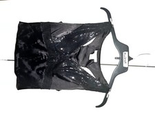 black sequin vests, set of 6, variety pack, costume, adult sizes: 4S, 1M, 1L