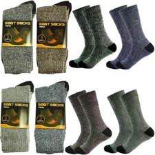  3-12 Pairs Men Winter Thermal Warm Heavy Duty Cotton Knitted Boots Socks 9-13