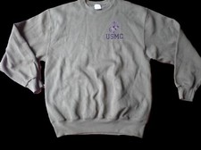 NEW U.S MARINE CORPS SWEATSHIRT U.S.M.C. E.G.A OD GREEN SIZE MEDIUM U.S.A MADE
