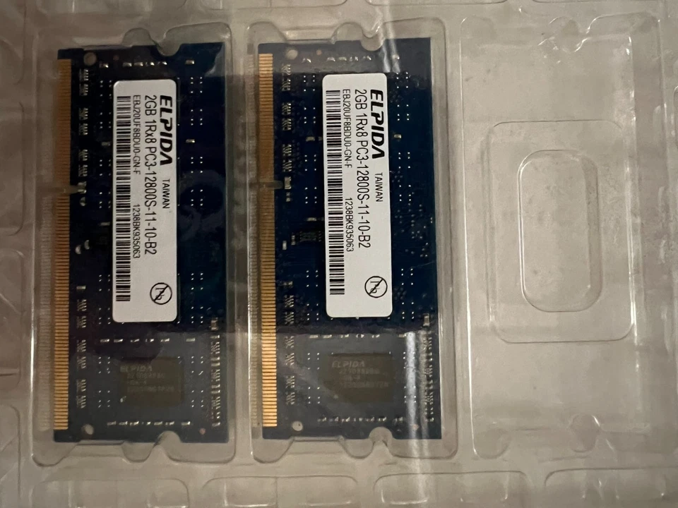 2X ELPIDA 2GB 1Rx8 PC3- 12800s-11-10-B2 -- EBJ20UF8BDU0-GN-F - Image 2 of 4
