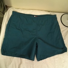SPEEDO Mens Swim Trunks Green Spellout Mesh Lined XL Free Shipping