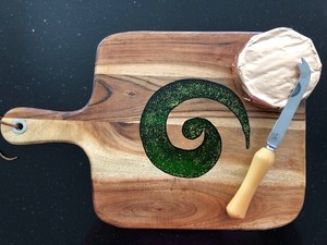 Koru Wood Epoxy Serving Platter Gift Nz Design Cheese Board Bespoke Ebay