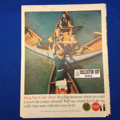 Boy Scout Vintage Coca-Cola Add King Size Coke Ahoy Canoeing Merit Badge