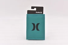Hurley Honor Roll Tri - Fold Wallet w/ Centered Logo, Teal Green / Black