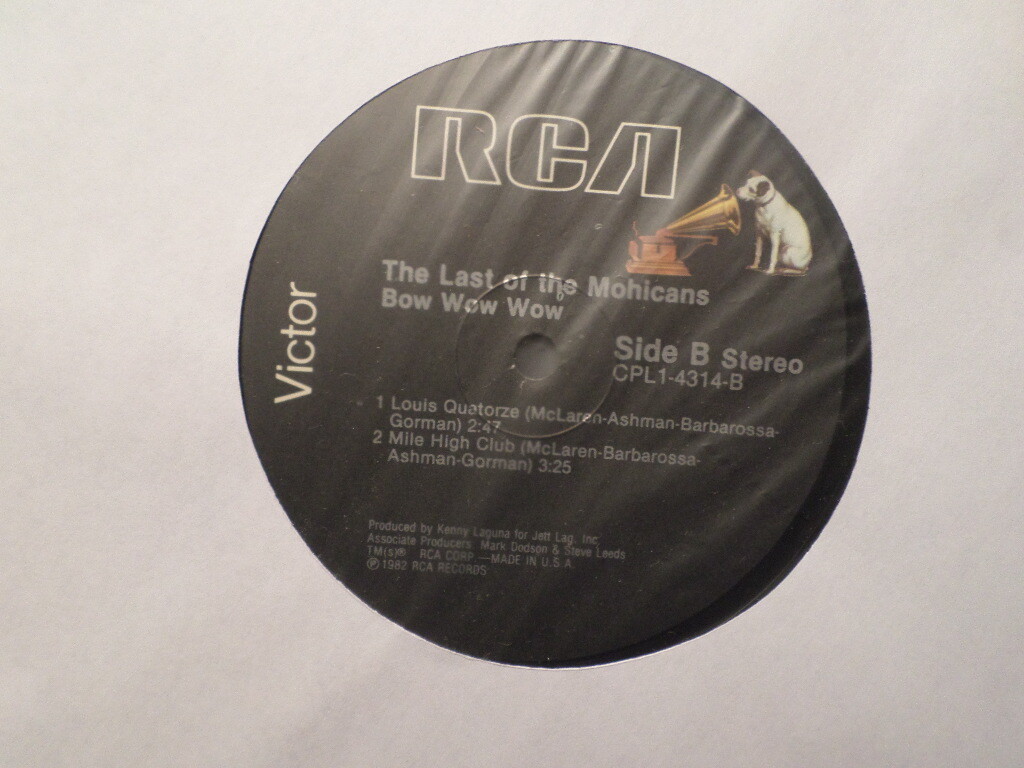 RCA EP RECORD /BOW WOW WOW/THE LAST OF THE MOHICANS/I WANT CANDY