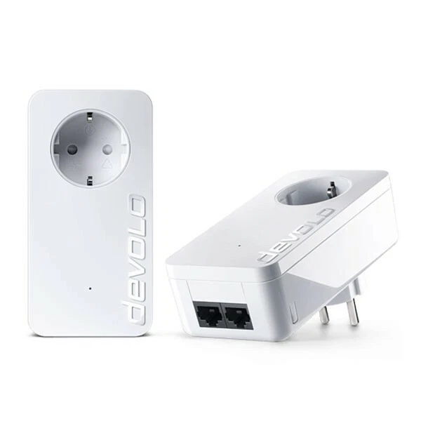 Devolo model 9834 dLAN 550+ WiFi Powerline Wi-Fi starter kit 500 Mbps UK adapter - Image 2 of 4