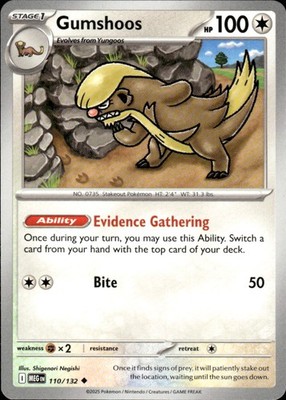 Gumshoos 110/132 Uncommon Mega Evolution Pokemon Near Mint
