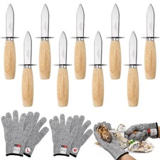 9 Pack Oyster Shucking Knife, Stainless Steel Oyster Knife Shucker Set with 2...