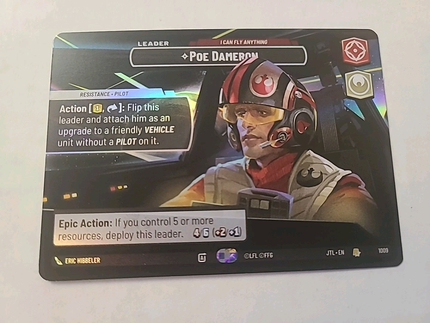 Poe Dameron - I Can Fly Anything (Showcase) Foil - Jump to Lightspeed (JTL) SWU