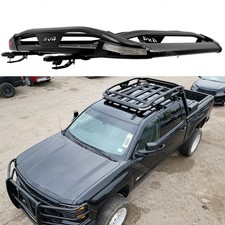 For Chevrolet Silverado Roof Top Rack Crossbars Cargo Basket Carrier Wled Light