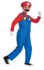 Disguise Super Mario Costume for Kids, Deluxe License, Size 10-12