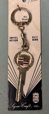 NOS NORS 1955 1966 Cadillac Gold Tone Key Blank Keychain Eldorado Coupe DeVille