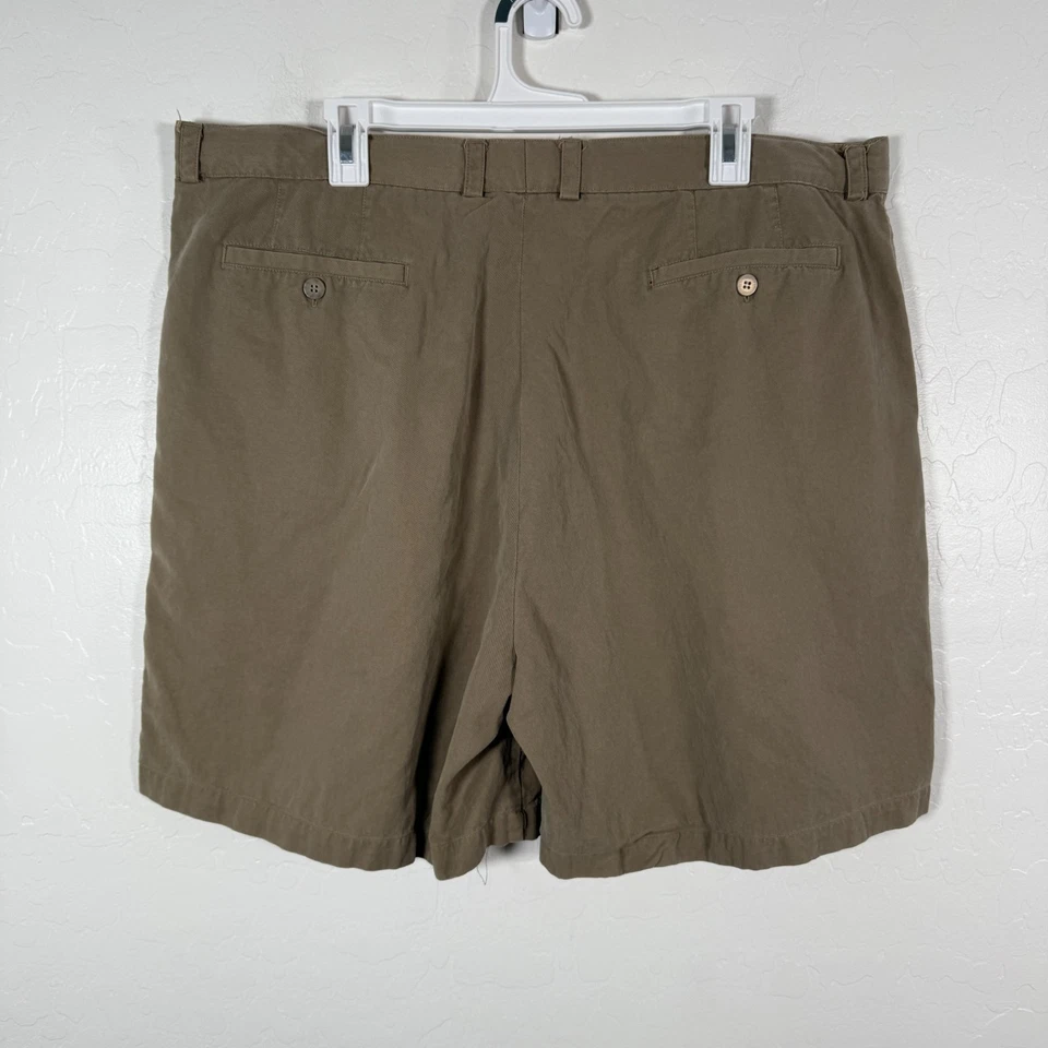 Tori Richard Shorts Mens 42 Brown Chino Pleated 7" Inseam Casual Beach Island - Изображение 3 из 4