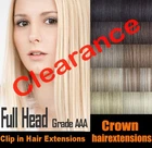 16"-26" Full Head Clip in Remy Human Hair Extensions- GradeAAA-Next Day Delivery
