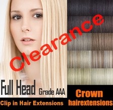 16"-26" Full Head Clip in Remy Human Hair Extensions- GradeAAA-Next Day Delivery