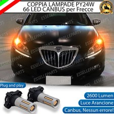COPPIA LAMPADE PY24W LED CANBUS 3.0 66 LED LANCIA DELTA MK3 FRECCE ANTERIORI