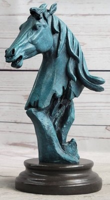 Abstrakte Modern Kunst Pferd Kopf Büste Bronze Statue Skulptur Marmor Figur