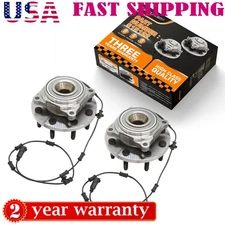 4WD Pair Front Wheel Bearing Hubs for 2009 2010 2011 Dodge Ram 2500 3500 w/ ABS