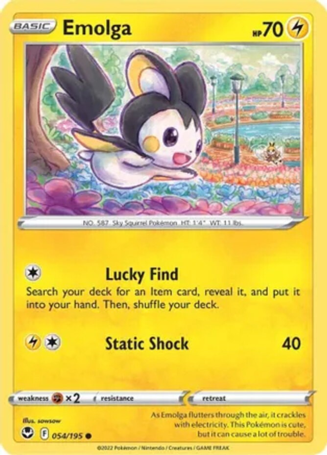 Emolga - 054/195 - Common - Reverse Holo (Near Mint) Silver Tempest - Lightning