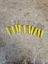Vintage CORN ON THE COB PLASTIC/METAL HOLDERS Skewers Set Of 10 Yellow