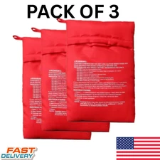 3 Pack New Potato Microwave Cooker Bags 4 Minutes Fast Quick Reusable Washable