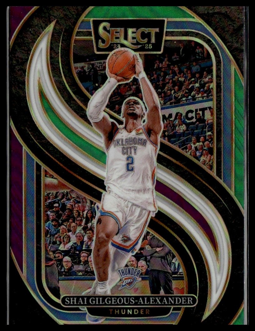 2024-25 Panini Select #131 Shai Gilgeous-Alexander Green White Purple Prizm