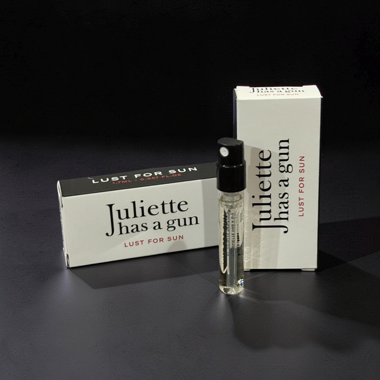 2 X JULIETTE HAS A GUN LUST FOR SUN SAMPLE PERFUME EDP SPRAY 1.7ml