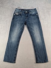 Miss Me Denim Boyfriend Capri Thick Stitch Cropped Jeans Women  s 24