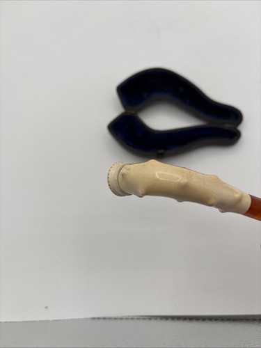 Ancienne branche de pipe en écume de mer style cactus avec étui tige cataline 4" - Photo 4/10