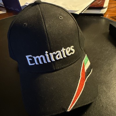 Emirates Tail Fin Baseball Cap Herren verstellbar bestickt Mütze, schwarz rot