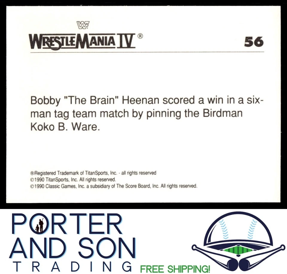 DONALD TRUMP RINGSIDE 1990 CLASSIC WWF WRESTLEMANIA CARD #56 - Image 2 of 2