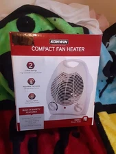 KONWIN  Compact Fan Heater For Room  2 Settings Adjustable Thermostat  BRAND NEW