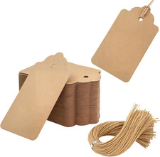 150Pcs Gift Tags with String Attached, 1.7 X 2.8 Inch Kraft Paper Hang Tags for