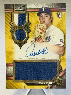   OWEN WHITE 2024 Topps Triple Threads Gold SWEET TRIPLE Patch Auto RC /35  